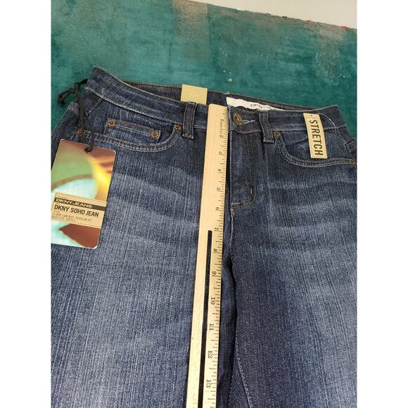 DKNY Jeans Size 4 Short Womens Blue Stretch Pants Mid Rise SOHO Flared NWT - Picture 9 of 16